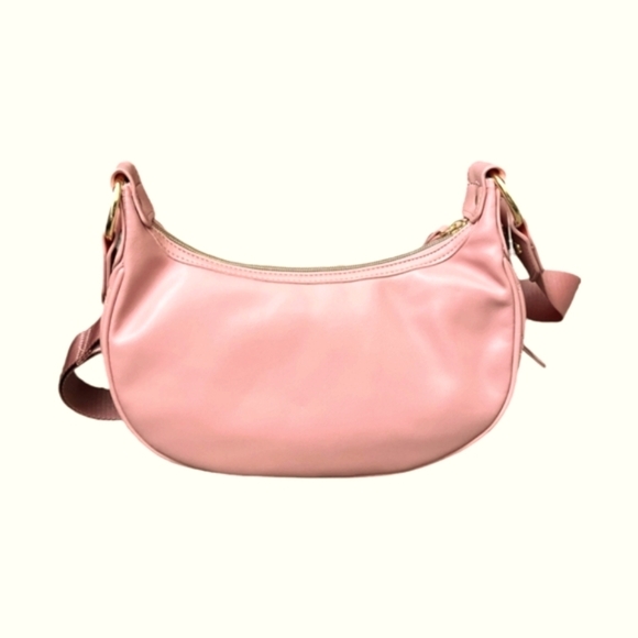 Juicy Couture NEW Light Pink Monogram Crescent Shape Thick Strap Pochette Purse - Picture 3 of 6